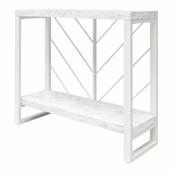 Photos - Coffee Table CosmoLiving by Cosmopolitan Brielle Console Table, 30-3/16"H x 34-7/16"W x 11-13/16"D, White Faux Marble