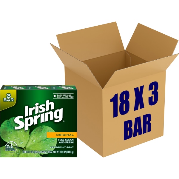 UPC 035000141774 product image for Irish Spring Original Bar Soap - Fresh Clean Scent - 3.75 oz - Green - 18 / Cart | upcitemdb.com