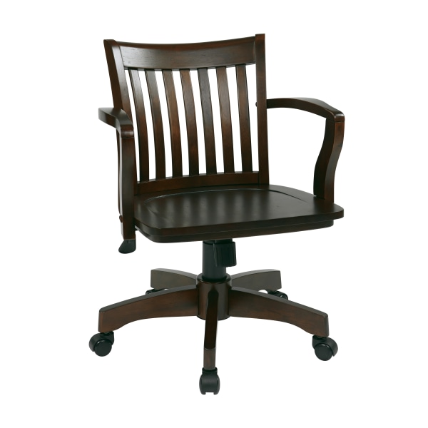 Office Star Deluxe Wood Bankers Chair, Espresso