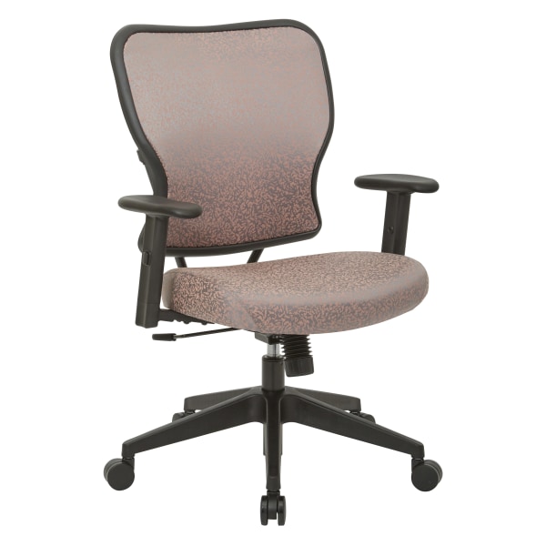 Office Star Space Seating 213 Series Deluxe Fabric 2-To-1 Mechanical Height-Adjustable Mid-Back Chair, Salmon