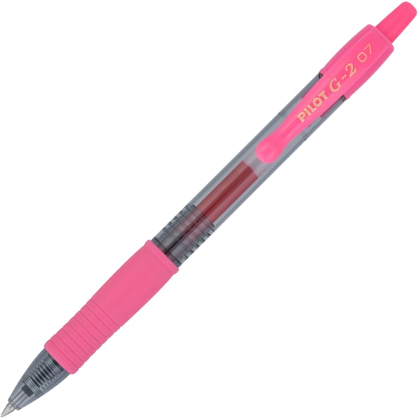 Pilot G2 Gel Pen, Fine Point, 0.7 mm, Clear Barrel, Blush Pink Ink