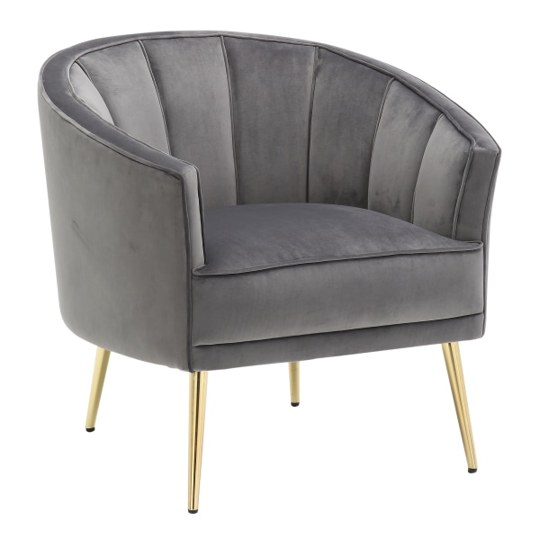 LumiSource Tania Accent Chair, Gold/Gray -  CHR-TANIA AU+GY