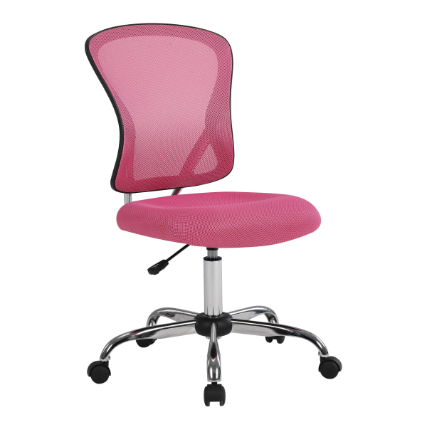 Office Star Gabriella Mesh Low-Back Task Chair, Pink