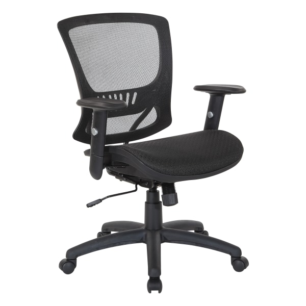Office Star Ergonomic Mesh Mid-Back Managers Chair, Black - EM98910-3 - Furniture Get to work with the Office Star Ergonomic Mesh Mi sku EM98910-3