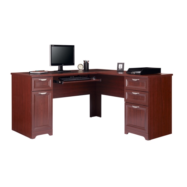 realspace® magellan 59"w l-shape corner computer desk, classic cherry