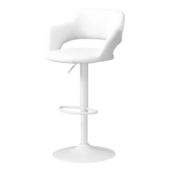Monarch Specialties Hydraulic-Lift Bar Stool, Bonded Leather, White -  I 2382