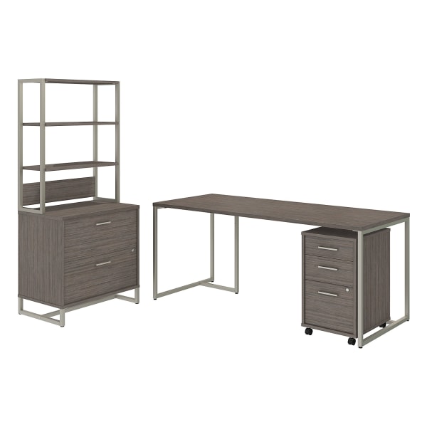 kathy ireland&reg; Office by Bush Business Furniture Method Table Desk with File Cabinets and Hutch 4808340