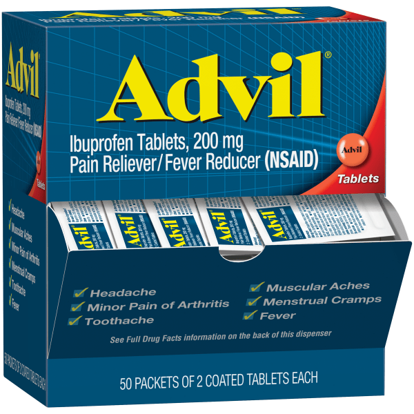 Advil 50x2 Tablet Dispenser - Ibuprofen (NSAID) - 50ct