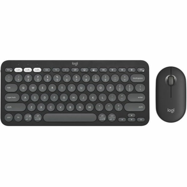 Logitech Pebble 2 Combo, Wireless Keyboard and Mouse, Quiet and Portable, Customizable, Logi Bolt, Tonal Graphite - 920012061