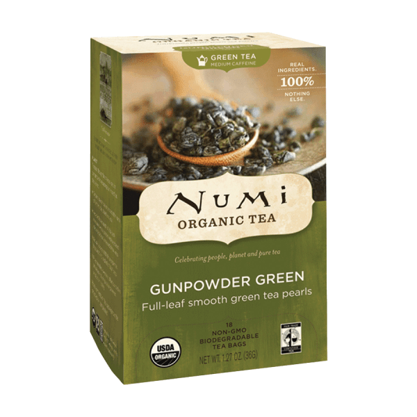 Numi Organic Gunpowder Green Tea  18 Count Microplastic Free Tea Bags