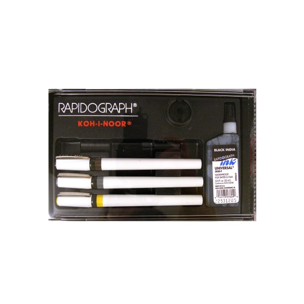 UPC 014173276810 product image for Koh-I-Noor Rapidograph Slim Pack Technical Pens Set, Black Ink, Set Of 3 | upcitemdb.com