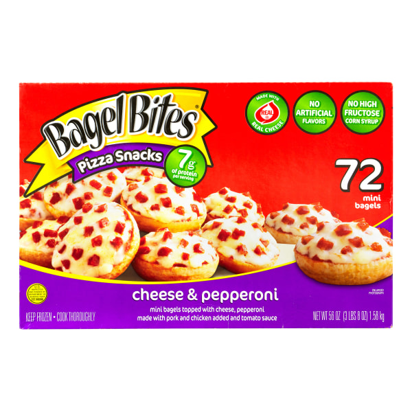 UPC 070085034009 product image for Ore Ida Cheese & Pepperoni Bagel Bites, 56-Oz, Box of 72 Bagel Bites | upcitemdb.com