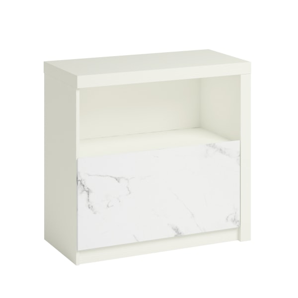 Sauder® Hudson Court 31-3/8""W x 15-3/8""D Lateral 1-Drawer File Cabinet, Pearl Oak/Faux White Marble -  432019