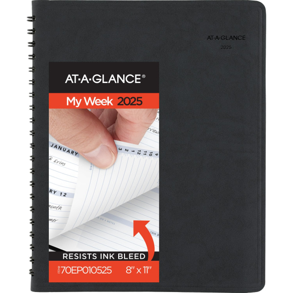 AT-A-GLANCE The Action Planner 2025 Weekly Appointment Book Planner Black Large