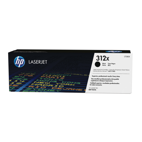 HP 312X Black High Yield Toner Cartridge, Prints Up to 4,400 Pages (CF380X) | Quill