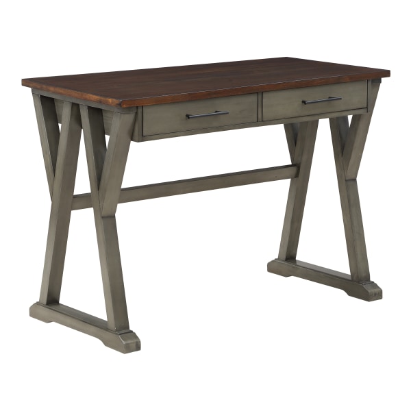 Office Star Jericho 42W Rustic Writing Desk, Slate Gray