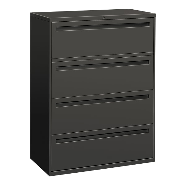 HON® Brigade® 700 36"W x 18"D Lateral 4-Drawer File Cabinet, Charcoal
