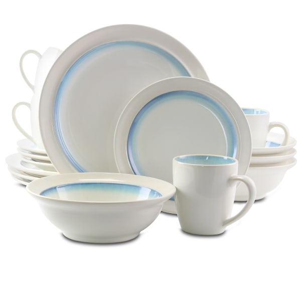 Photos - Glass Gibson Elite Lawson 16-Piece Dinnerware Set, Teal 99597339M 