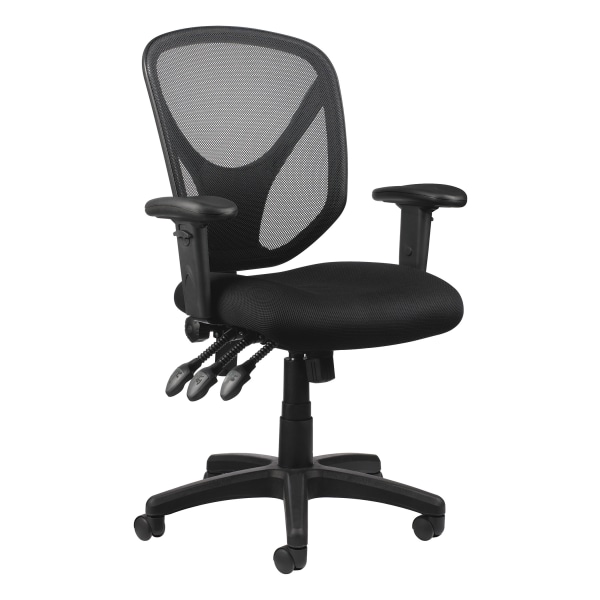 Realspace® MFTC 200 Ergonomic Mesh Mid-Back Task Chair, Black, BIFMA Compliant -  OM06581