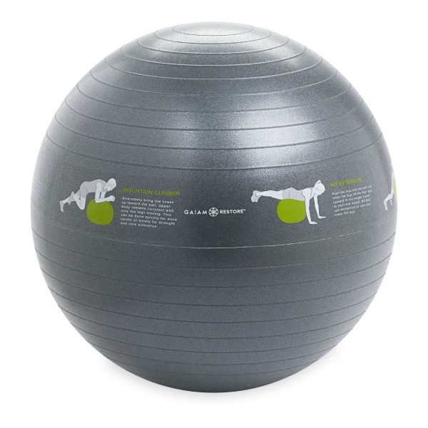 Gaiam Restore Self-Guided Stability Ball, Multicolor