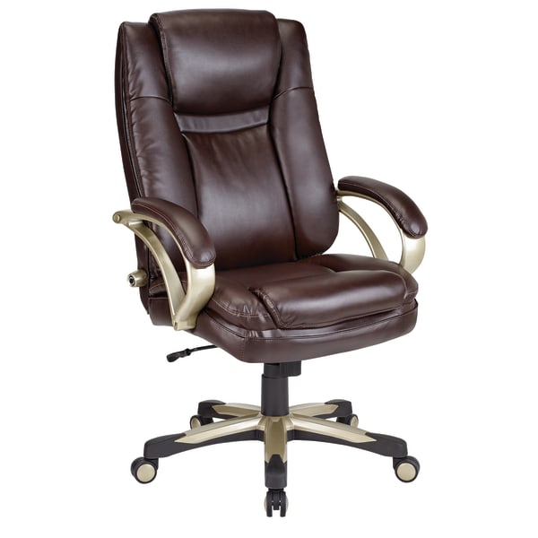 UPC 011491066611 product image for Realspace� BTEC 600 Big And Tall Bonded Leather High-Back Chair, Brown | upcitemdb.com