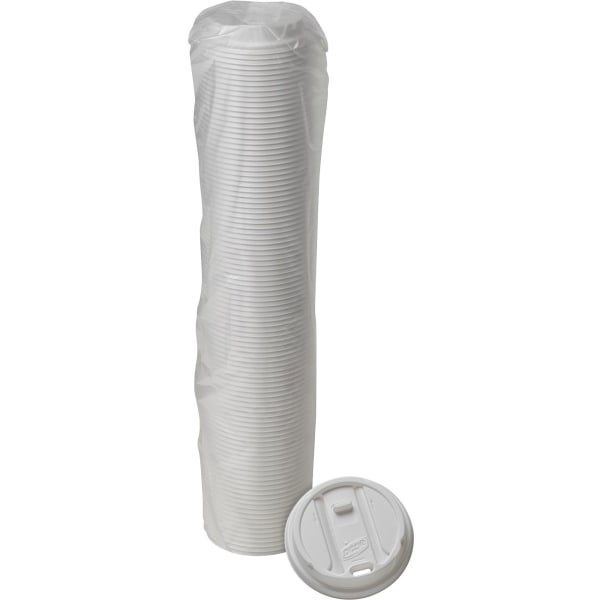 Dixie TP9542 Reclosable Lids for 12 and 16 oz. Hot Cups - White (100 Lids/Pack 10 Packs/Carton)