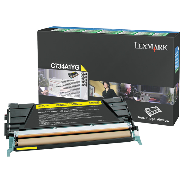 Lexmark&trade; C734A1YG Yellow Return Toner Cartridge LEXC734A1YG