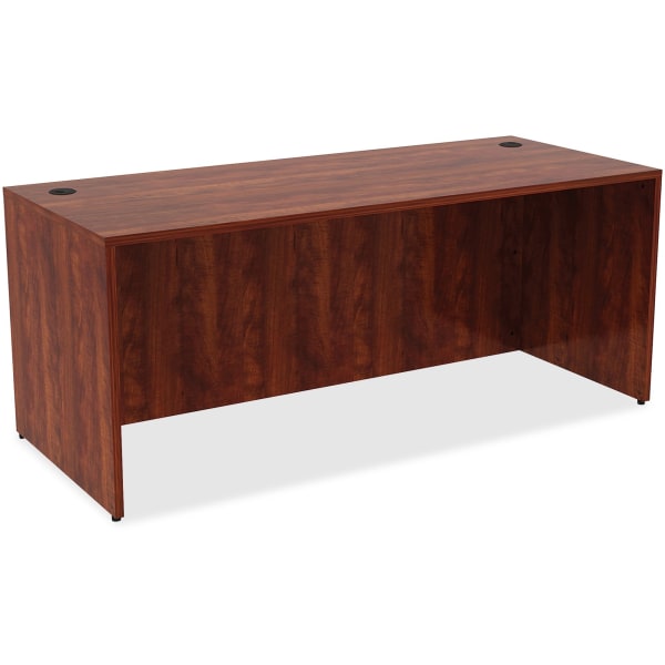 Lorell� Essentials Series 72"W Rectangular Shell Desk, Cherry