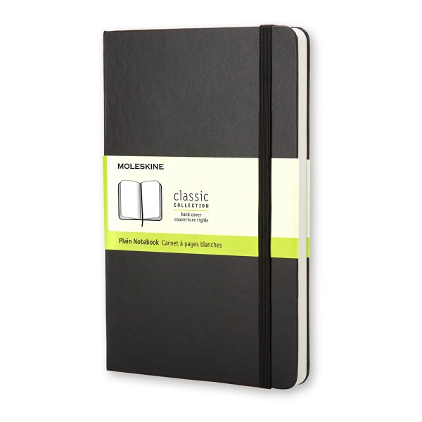 Moleskine Classic Hard Cover Notebook, 3-1/2" x 5-1/2", Unruled, 192 Pages, Black