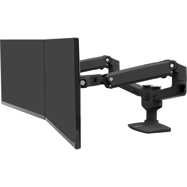 Ergotron LX Dual Side-by-Side Arm - Mounting kit (desk clamp mount, grommet mount, pole, 2 articulating arms, t-bracket) - Patented Constant Force Tec