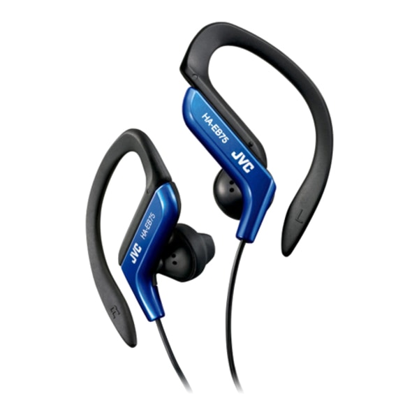 JVC Ear-Clip Headphones for Light Sports With Bass Enhancement, Black/Blue -  HAEB75A