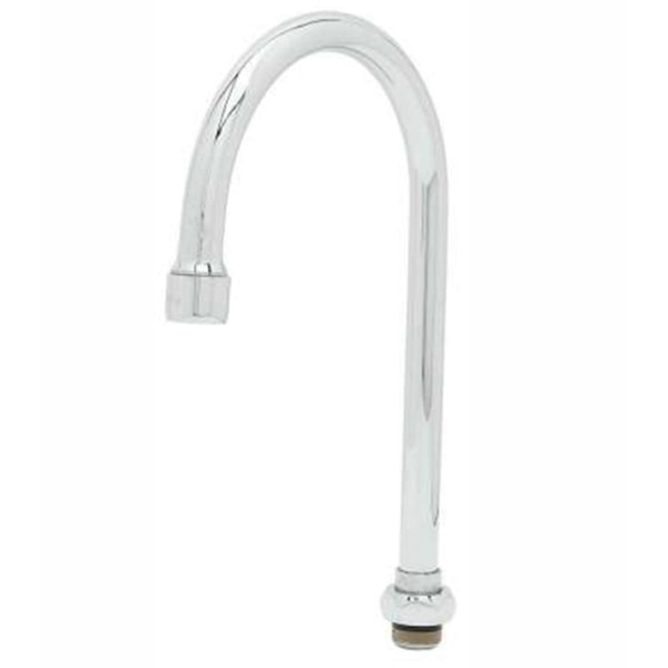 T&S Brass Swivel Gooseneck Faucet Nozzle, 10-3/8H, Stainless