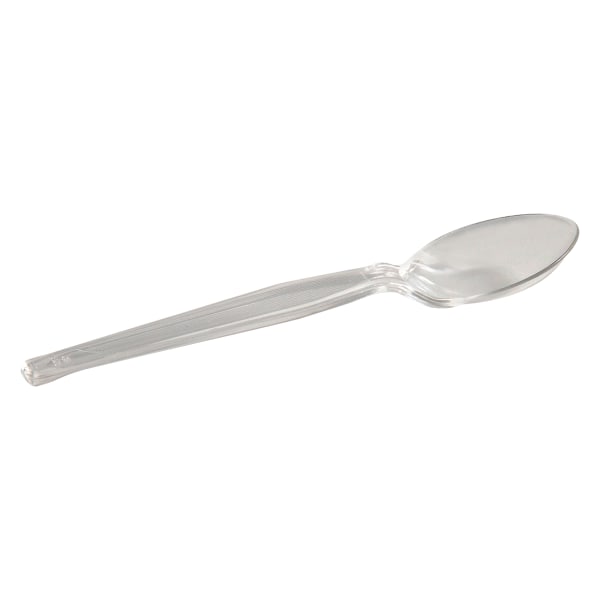 Dixie Plastic Cutlery  Heavyweight Teaspoon  Crystal Clear  6   1 000/Carton -DXETH017