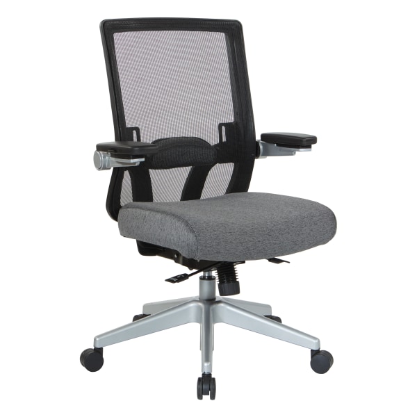 Office Star Space Seating 867 Series Ergonomic Mesh Mid-Back Managers Chair, Charcoal/Silver