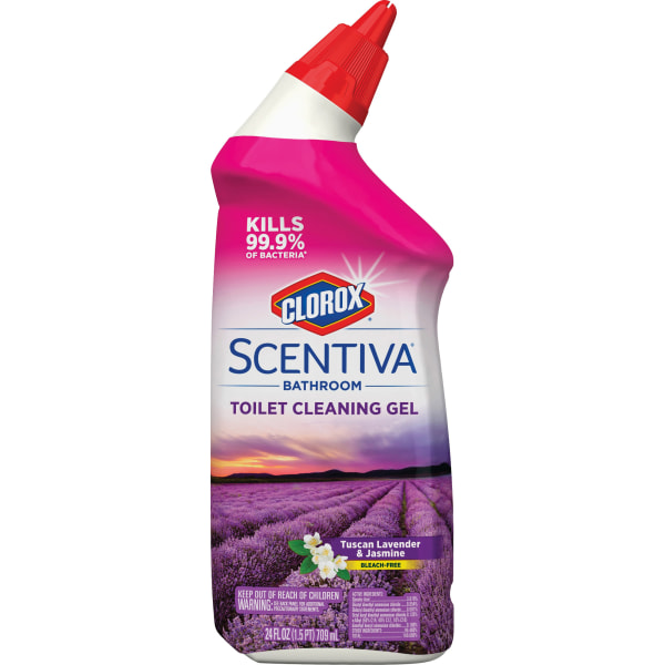 Clorox Scentiva Toilet Cleaning Gel, Bleach Free - Tuscan Lavender & Jasmine, 24 Ounces (Packaging may vary) (31786)