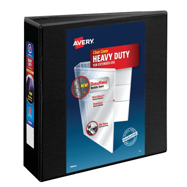 4 pack Avery Heavy-Duty View 3 Ring Binder  3  One Touch Slant Rings  1 Black Binder (79693)