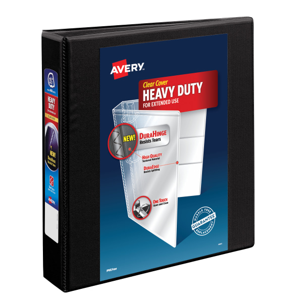 Avery� Heavy-Duty View 3 Ring Binder, 1.5" One Touch EZD� Ring, Black, 1 Binder
