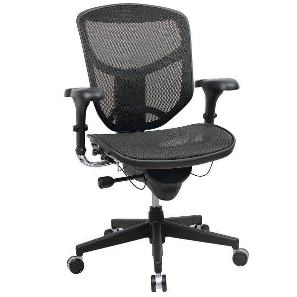 WorkPro® Quantum 9000 Series Ergonomic Mesh/Mesh Mid-Back Chair, Black/Black, BIFMA Compliant -  EJ-LAM