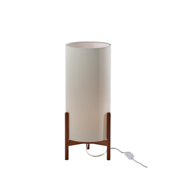 Adesso Sonora 19.75H Incandescent Table Lamp, Walnut/Off-White (3010-15), White/Walnut | Quill
