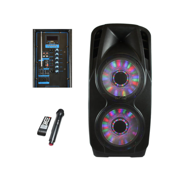 BeFree Sound Double Subwoofer Portable Bluetooth Party PA Speaker, 12-Inch, Black -  99595831M