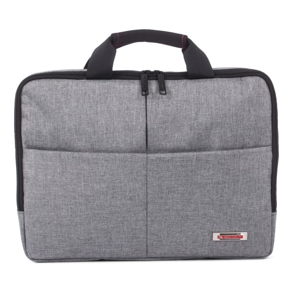 Swiss Mobility Sterling Slim Executive Briefcase With 15.6" Laptop Pocket, 10 1/4"h X 1 3/4"w X 14 1/4"d, Gray