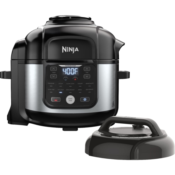 Ninja - Foodi 11-in-1 6.5-qt Pro Pressure Cooker + Air Fryer with Stainless finish, FD302 - Stainless Steel