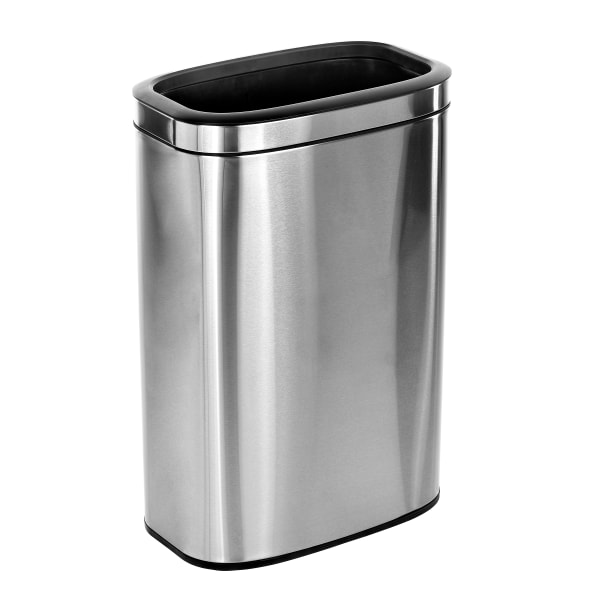 Alpine Commercial Trash Can Rectangular Liner Open Top Stainless Steel Garbage Bin 10.5 Gallon