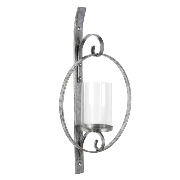 Kate and Laurel Doria Metal Wall Candle Holder Sconce  Silver