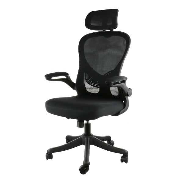 Elama Mesh/Fabric High-Back Adjustable Office Task Chair, Black/Gray