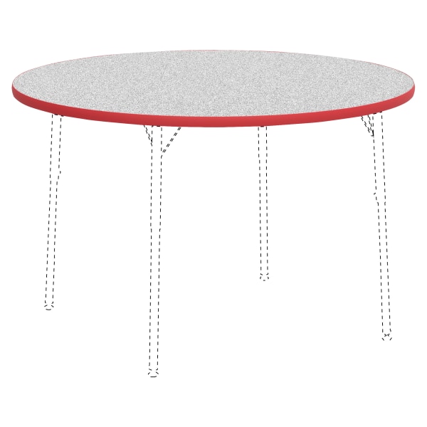 Lorell® Classroom Round Activity Table Top, 48""W, Gray Nebula/Red -  99923