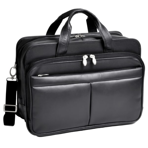 McKlein R Series Leather Briefcase, Laptop Compatible, Black (83985) | Quill