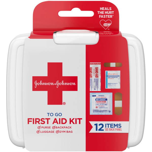 Johnson & Johnson� First Aid To Go! 12-piece Mini First Aid Kit