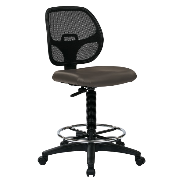 Office Star WorkSmart Deluxe Mid-Back Dillon Fabric Drafting Chair, Gray - DC2990V-R111 - Furniture Stay confident and productive throughout the workd sku DC2990V-R111