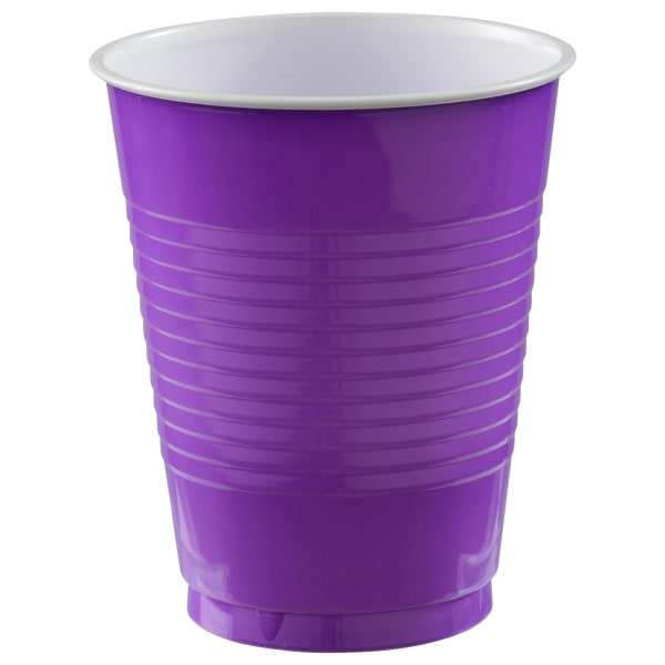 UPC 192937246795 product image for Amscan Plastic Cups, 18 Oz, New Purple, Set Of 150 Cups | upcitemdb.com